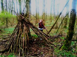 Bouw je eigen bivak in het bos. Leer hoe je met natuurlijke materialen je eigen shelter bouwt.